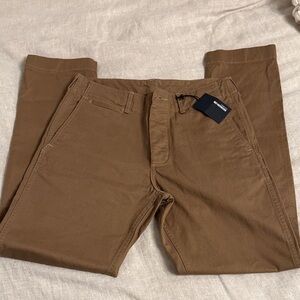 NWT Buck Mason Officer Pant Walnut Slub Twill